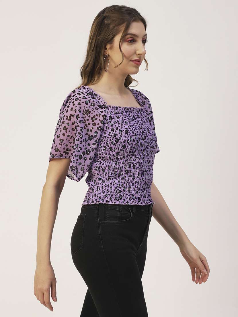 women's blouson square neck top - 19907335 -  Standard Image - 2