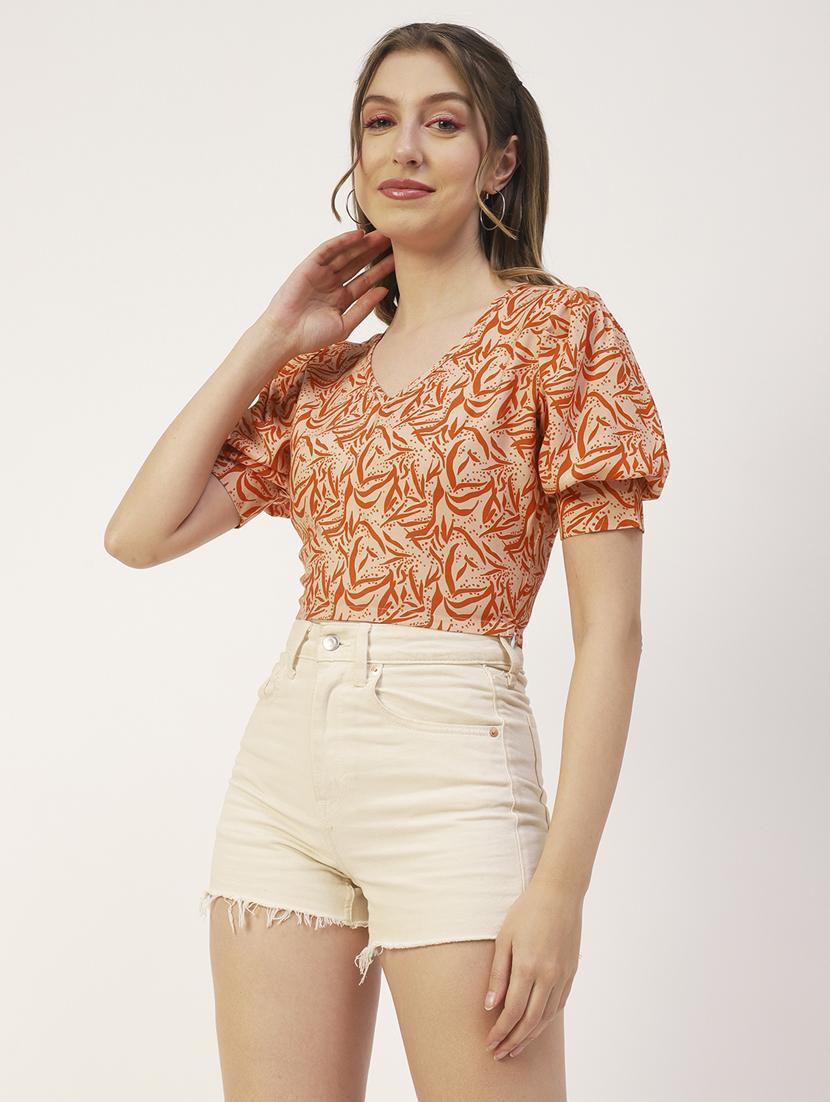 women's crop v neck top - 19907363 - Zoom Image - 0