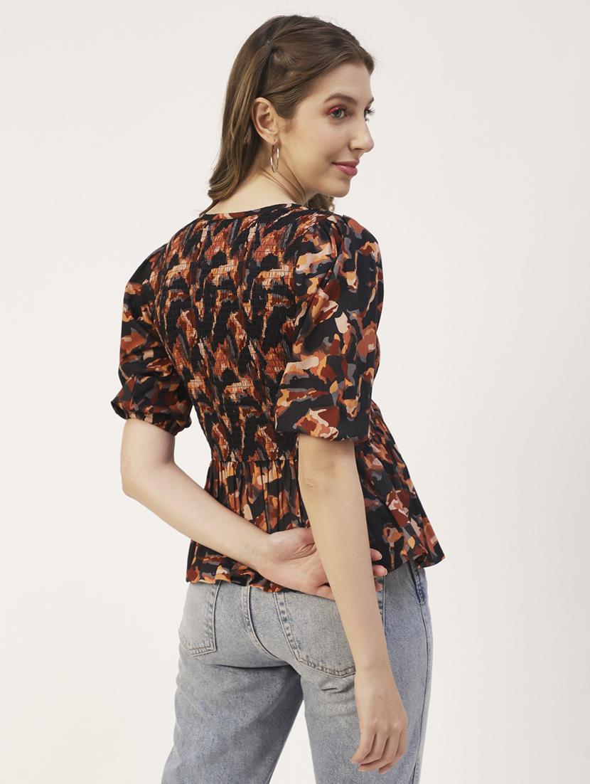 women's peplum v neck top - 19907371 - Standard Image - 2