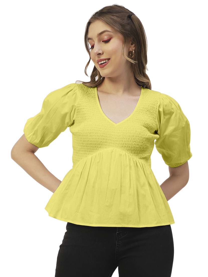women's peplum v neck top