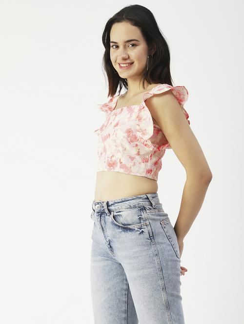 women's crop square neck top - 19907381 - Standard Image - 0