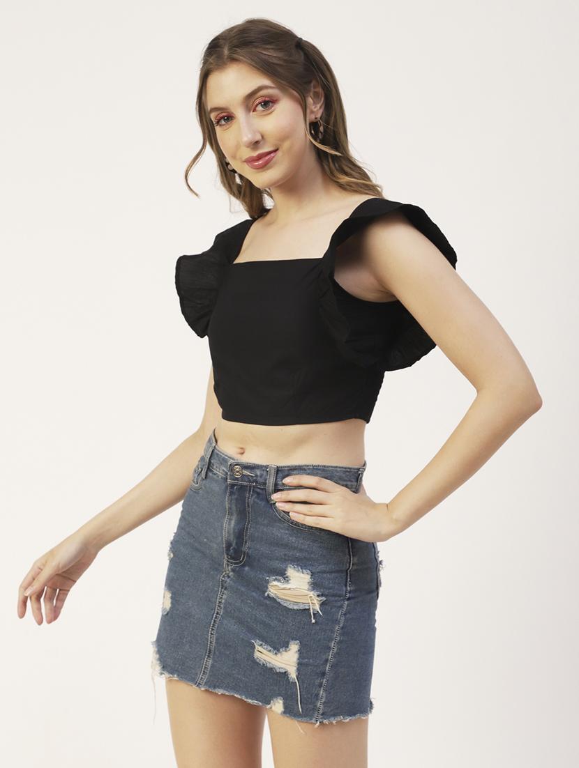women's crop square neck top - 19907382 - Zoom Image - 0