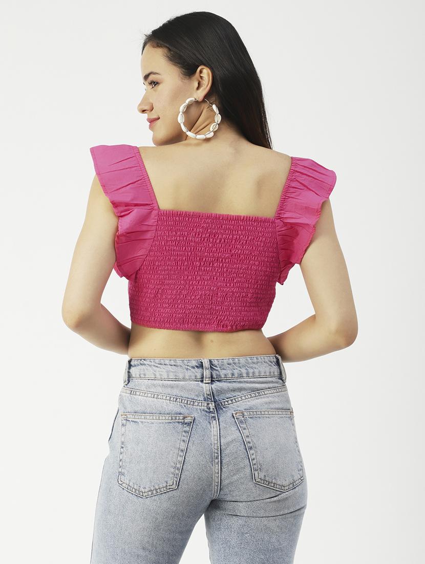 women's crop square neck top - 19907383 - Standard Image - 2
