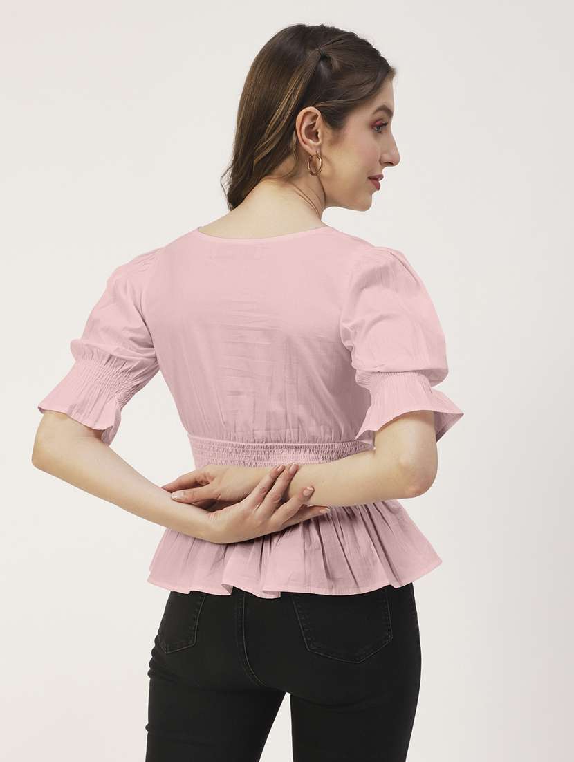 women's peplum v neck top - 19907386 -  Standard Image - 2