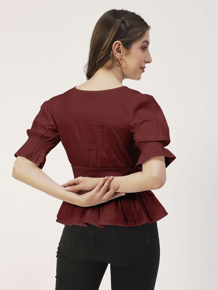 women's peplum v neck top - 19907387 -  Standard Image - 2