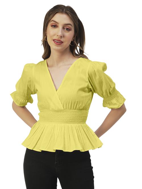 women's peplum v neck top - 19907390 - Standard Image - 0