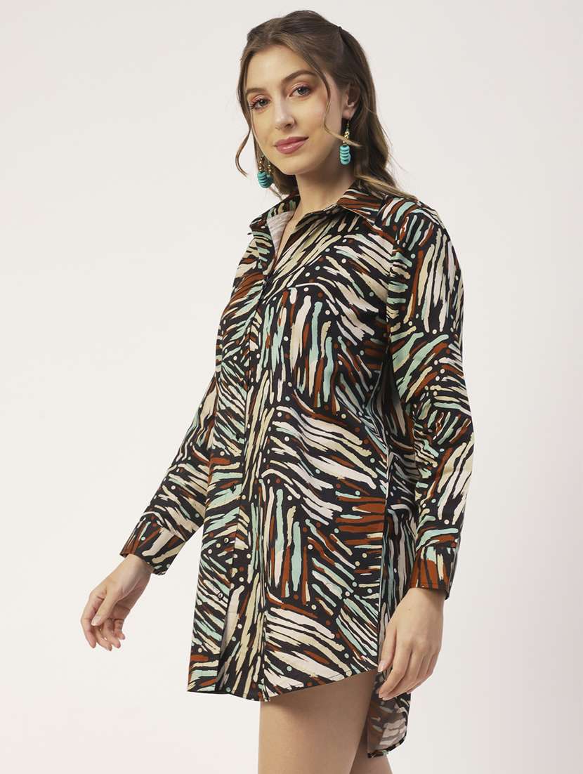 black printed regular shirt