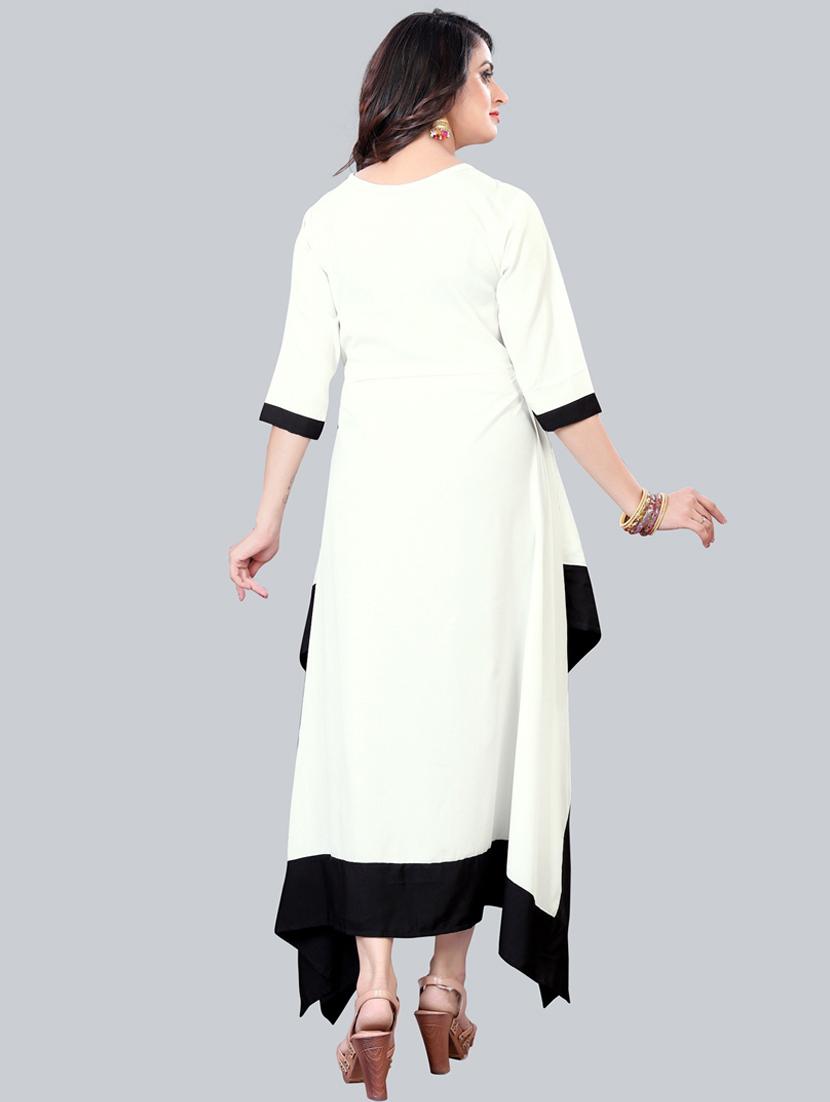 round neck tiered asymmetric kurta - 19908120 - Standard Image - 2
