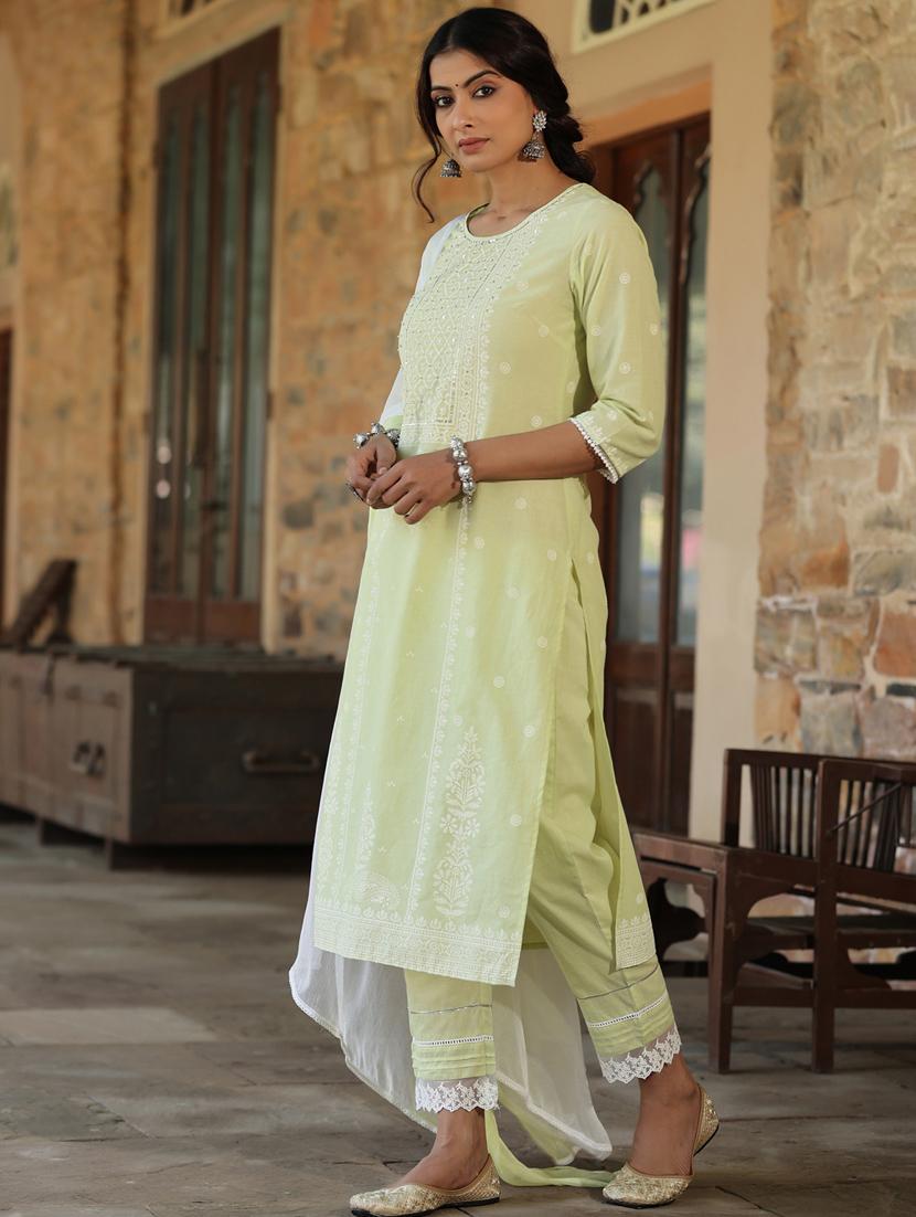 printed kurta pant set with dupatta - 19910190 - Standard Image - 2