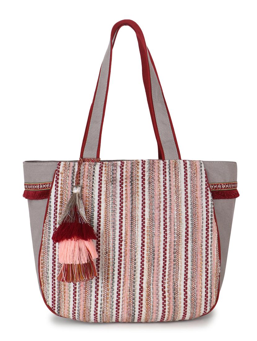 grey cotton structured tote - 19910258 -  Zoom Image - 0