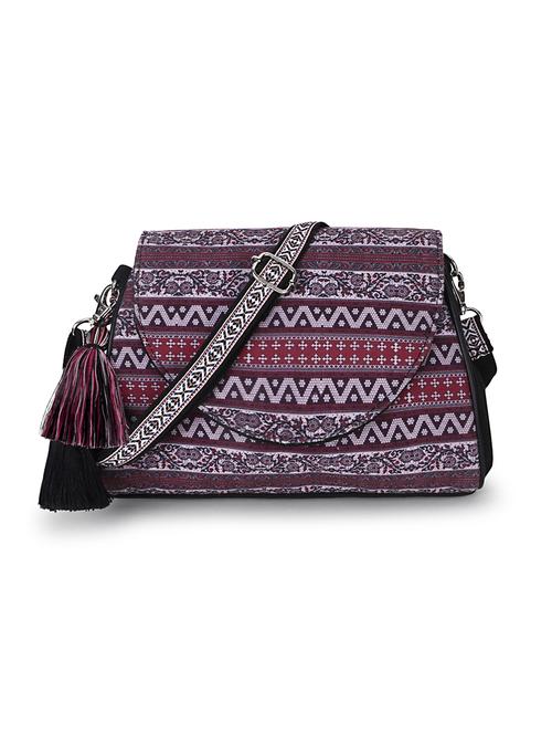 wine cotton polyester blend sling bag - 19910265 - Standard Image - 0