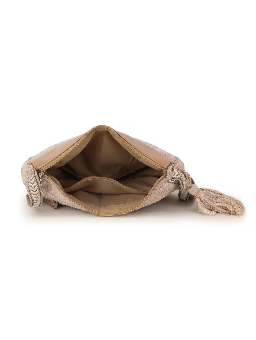 tan cotton polyester blend sling bag - 19910271 - Standard Image - 2
