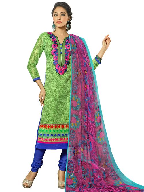 unstitched cotton churidar suit set - 19910444 -  Standard Image - 0