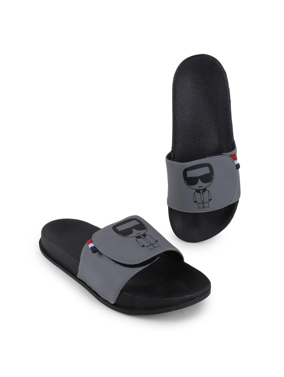 grey rubber slip on flip flops - 19912396 - Standard Image - 2