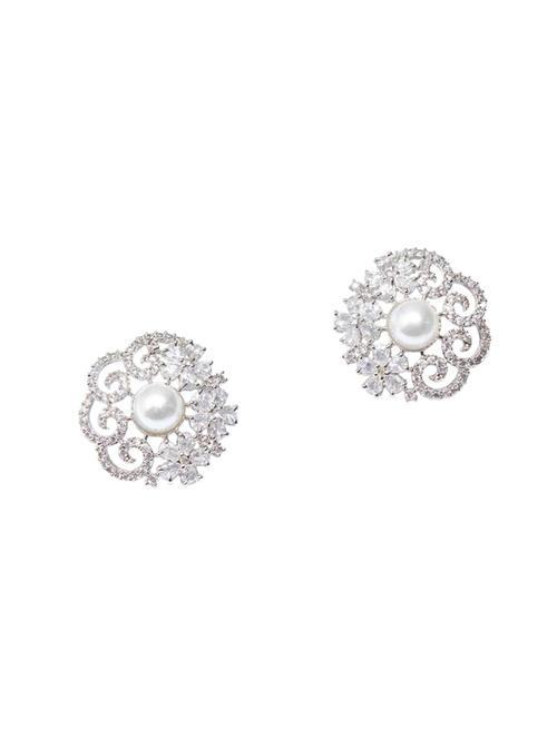 silver brass studs earring - 19912829 - Standard Image - 0