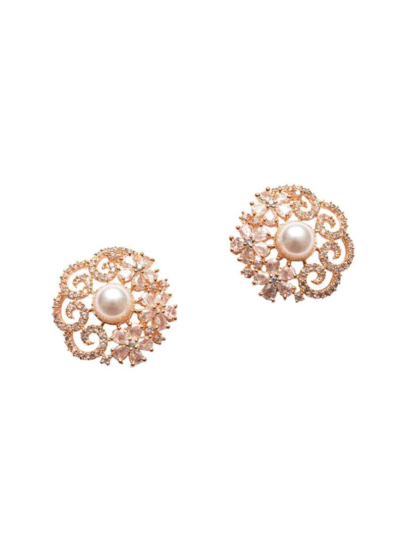 gold brass studs earring - 19912830 - Zoom Image - 0