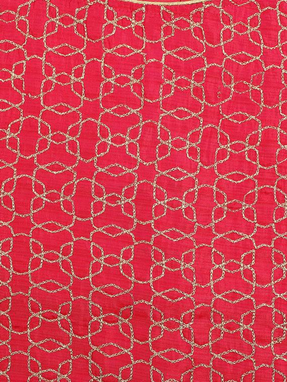 red embroidered plain saree - 19912851 - Standard Image - 2