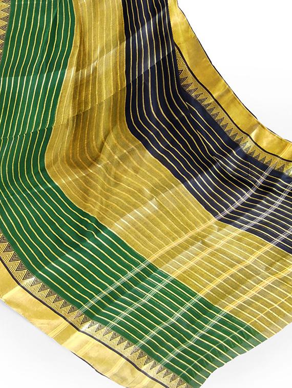 women's stripes yellow colored saree - 19913334 - Standard Image - 2