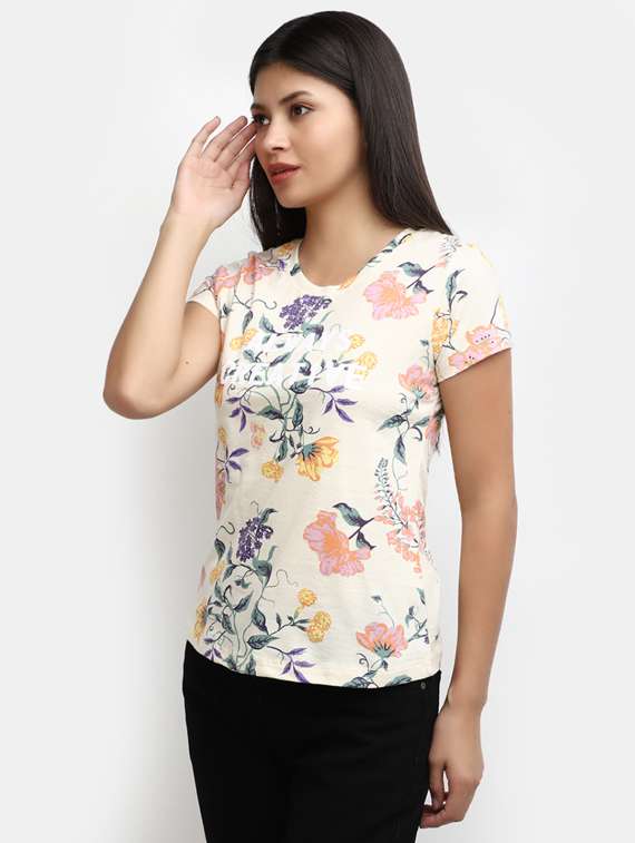 women printed cotton regular tee - 19913383 -  Standard Image - 2