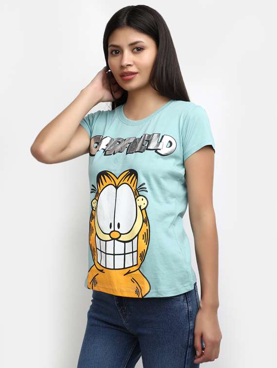 women printed cotton boxy tee