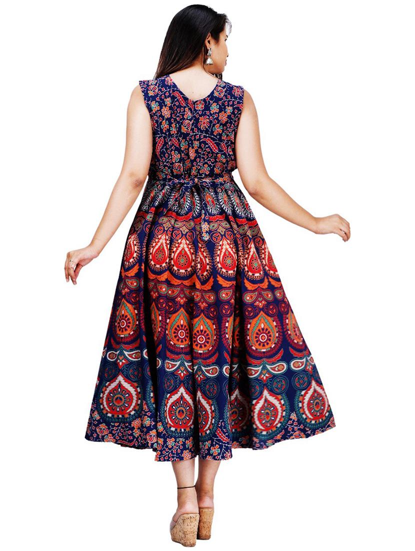 self design flared ethnic dress - 19913836 - Standard Image - 2