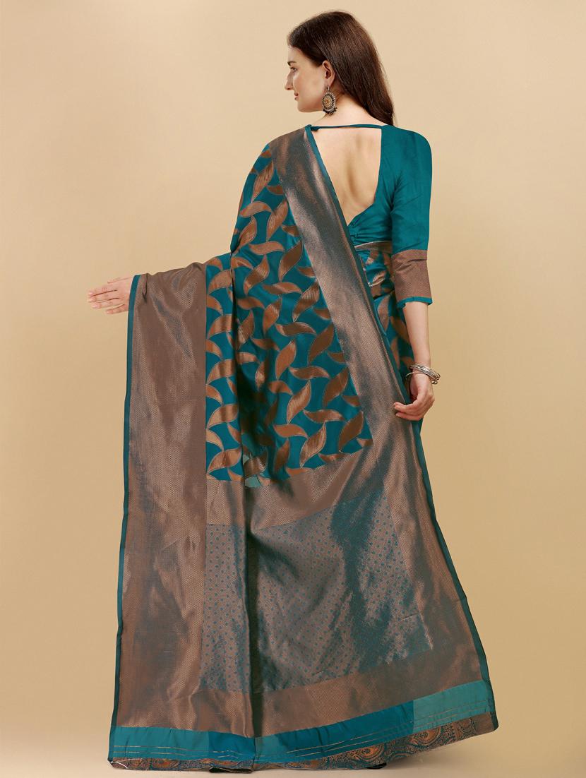 light blue silk banarasi saree - 19914786 - Standard Image - 2