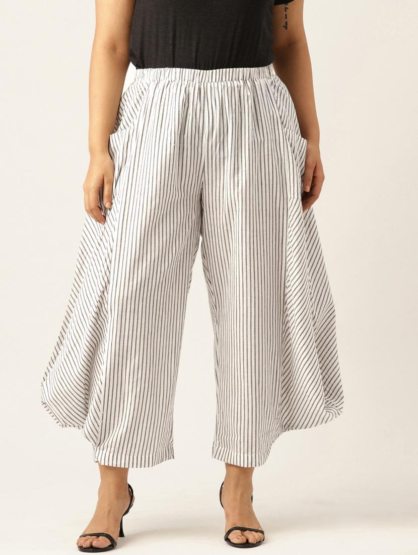 therebelinme women striped cowl styled trousers - 19914968 -  Zoom Image - 0