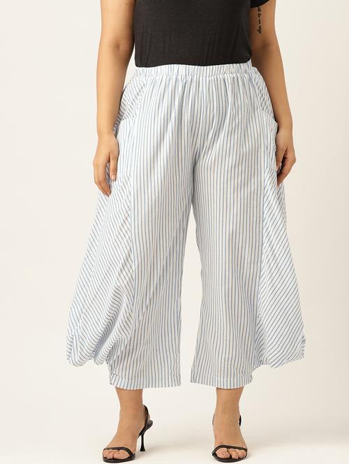 therebelinme women striped cowl styled trousers - 19914969 - Standard Image - 0