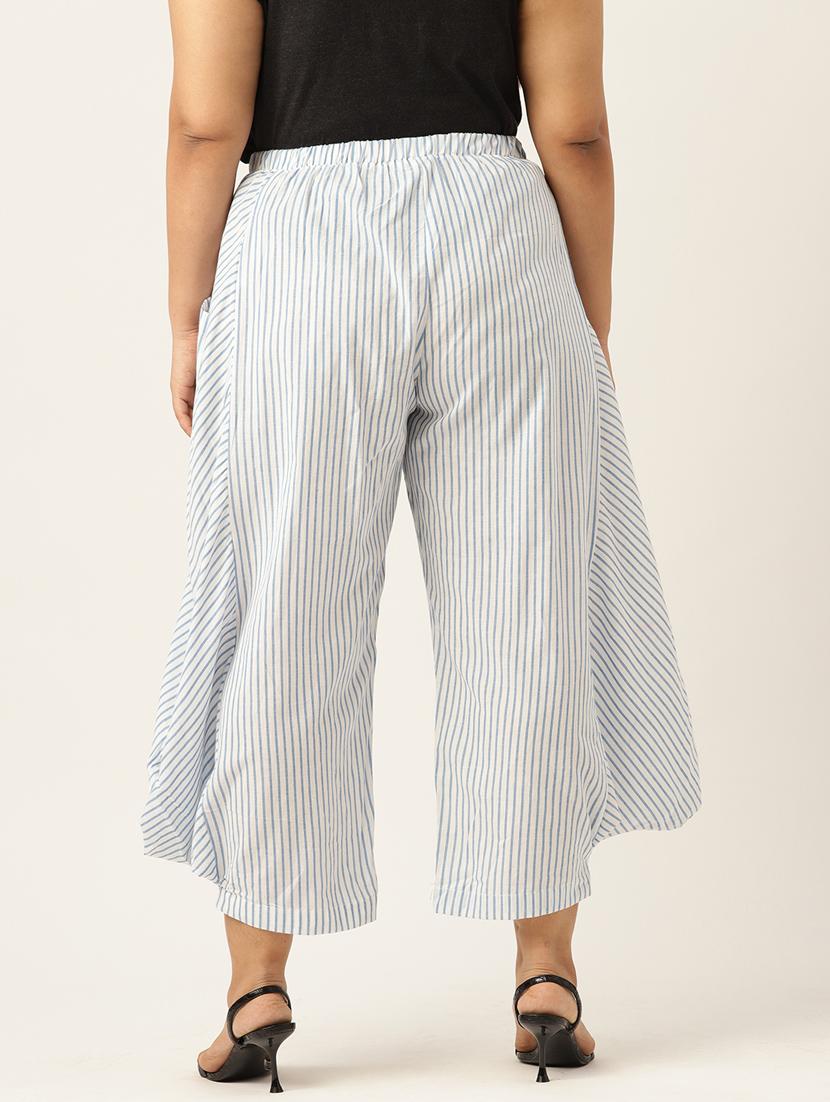 therebelinme women striped cowl styled trousers - 19914969 - Standard Image - 2