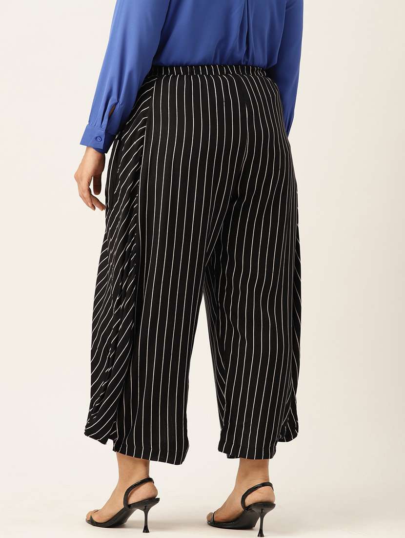 therebelinme women striped cowl styled trousers - 19914972 -  Standard Image - 2