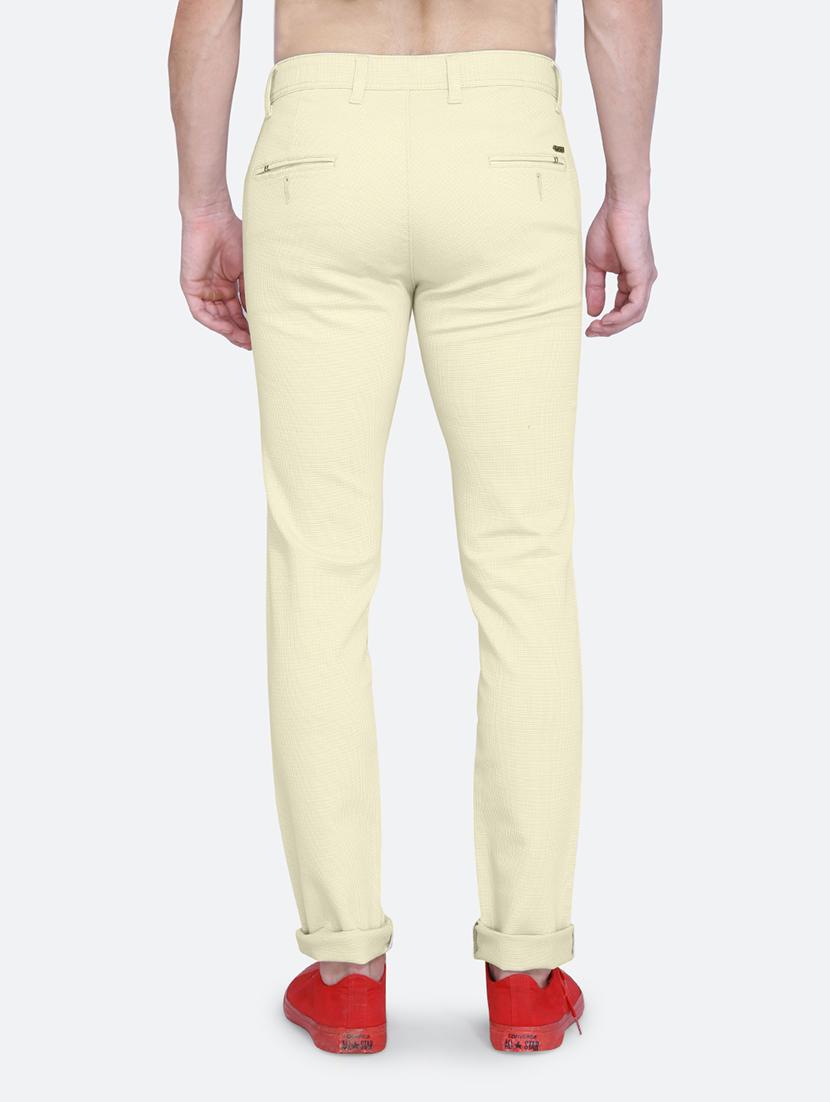 yellow cotton flat front casual trouser - 19915289 - Standard Image - 2