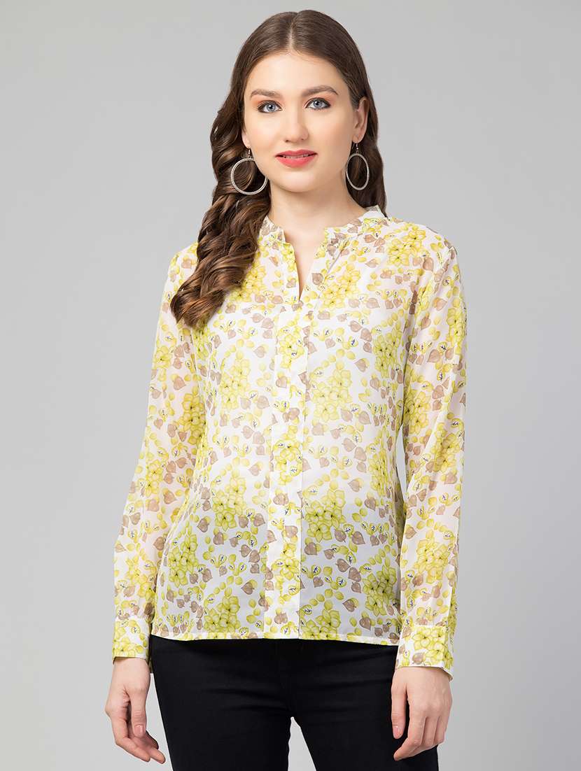 women's a line mandarin neck top