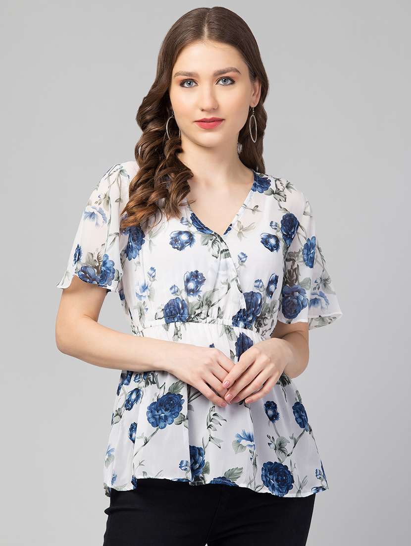 women's peplum v neck top