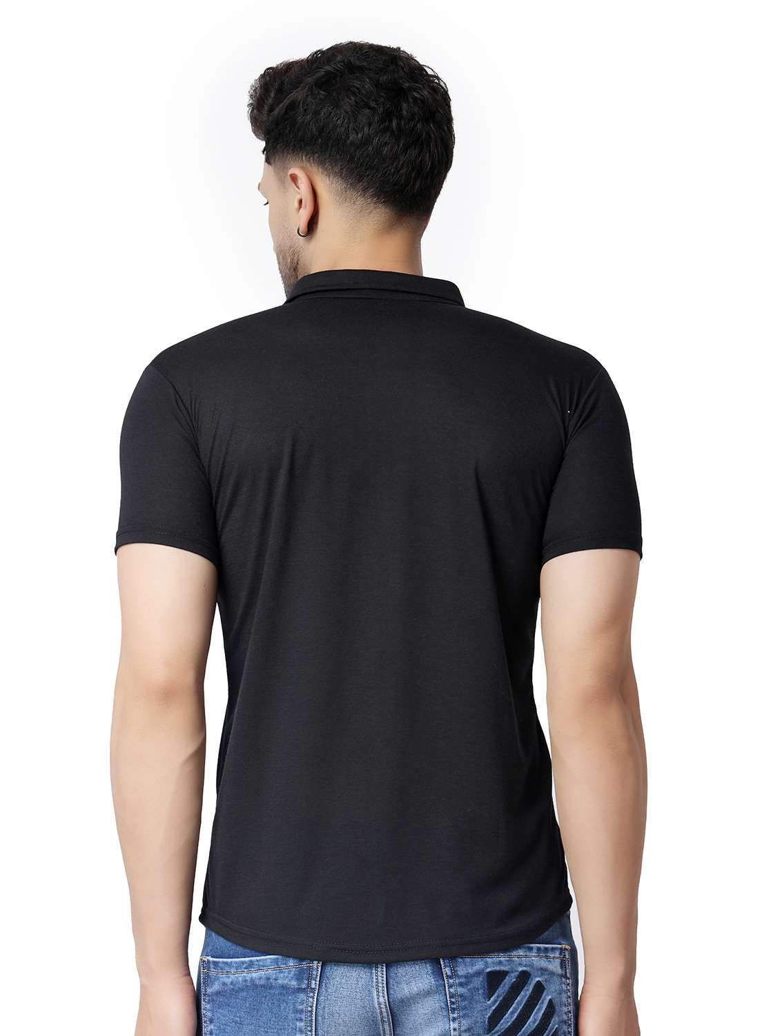 black cotton blend casual shirt - 19915427 - Standard Image - 2