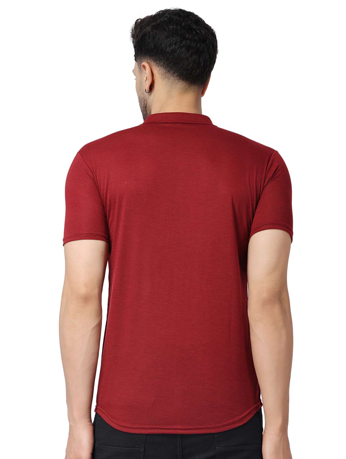 maroon cotton blend casual shirt - 19915428 -  Standard Image - 2