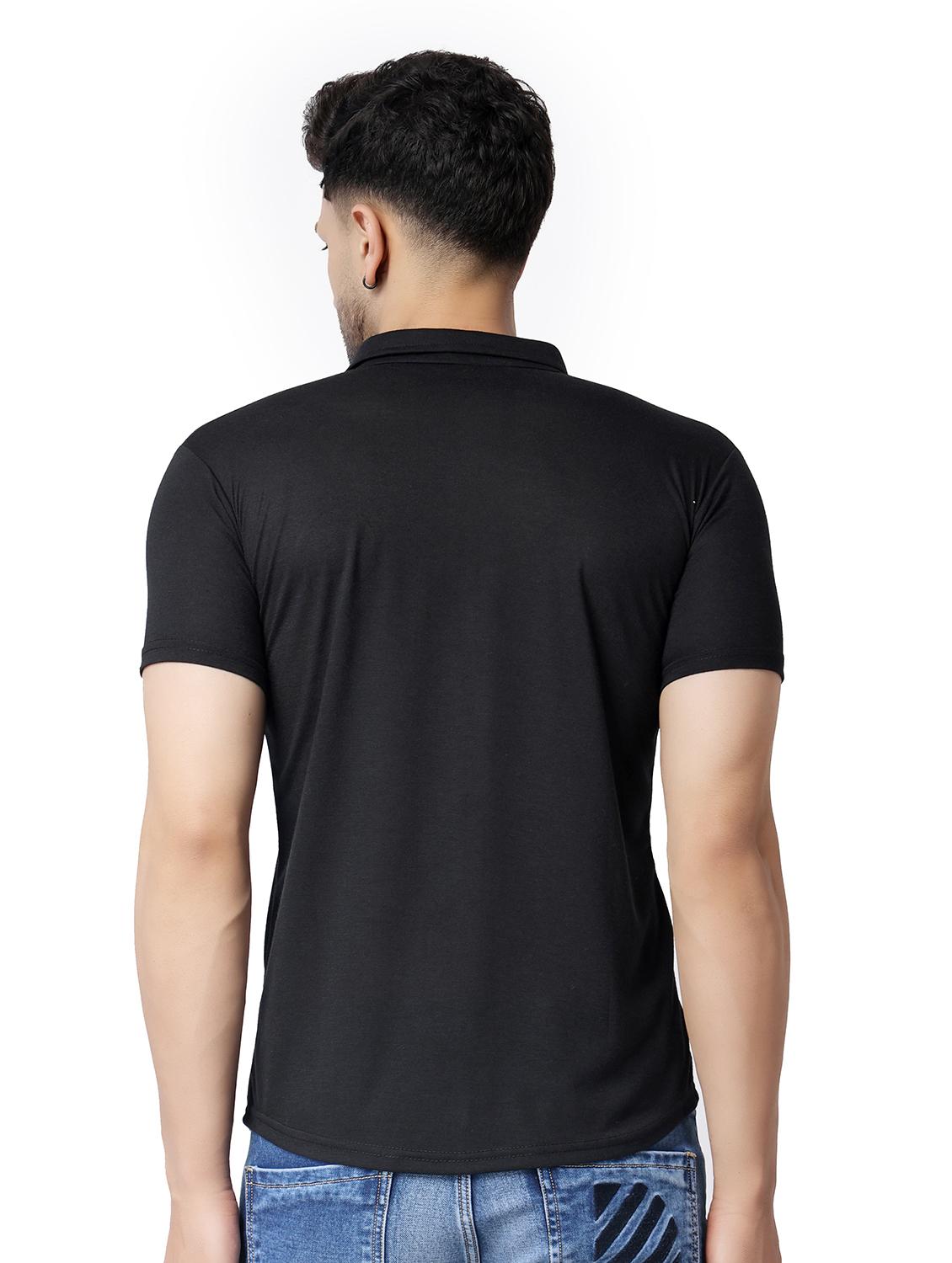 black cotton blend casual shirt - 19915433 - Standard Image - 2