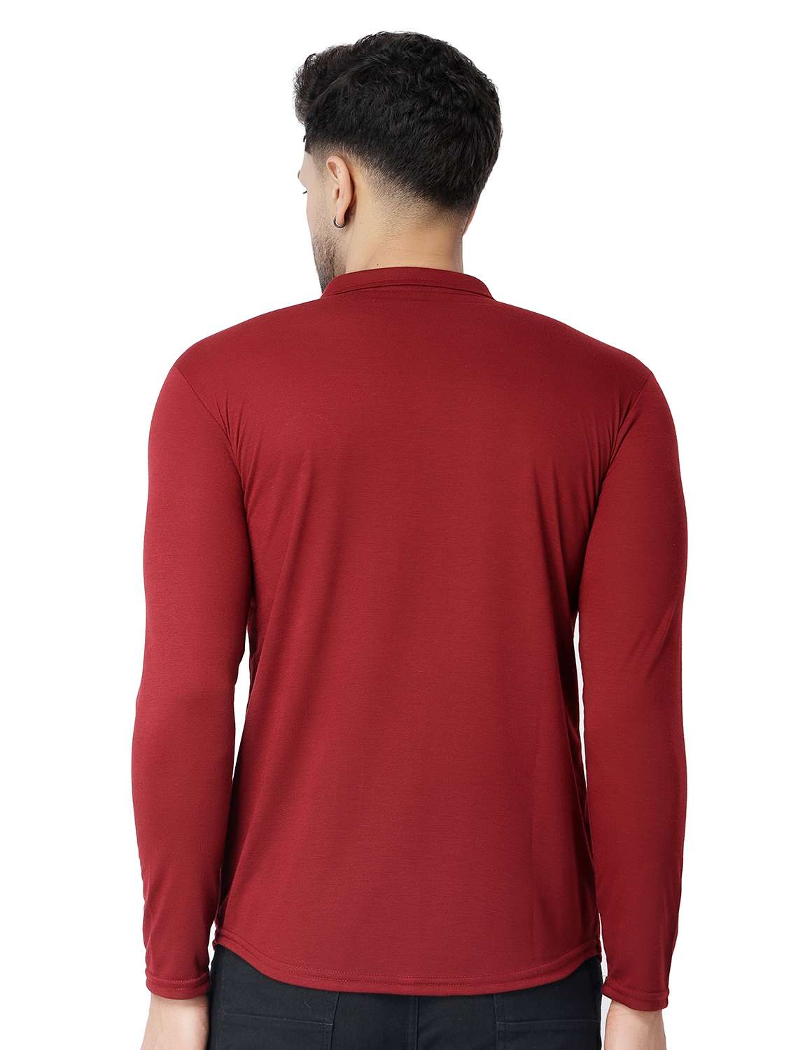 maroon cotton blend casual shirt - 19915437 - Standard Image - 2