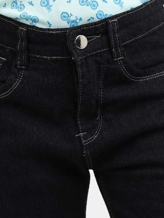 girls solid slim fit jeans - 19915482 -  Standard Image - 2