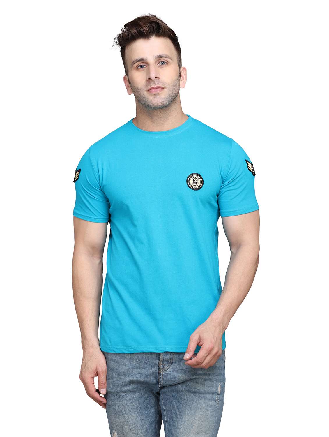 men cotton blend regular t-shirt
