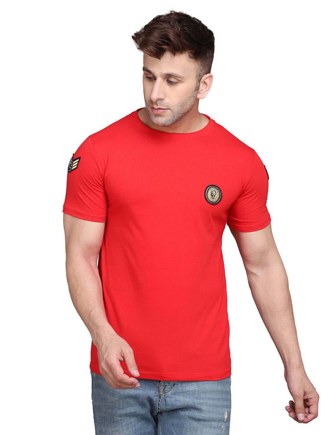 men cotton blend regular t-shirt