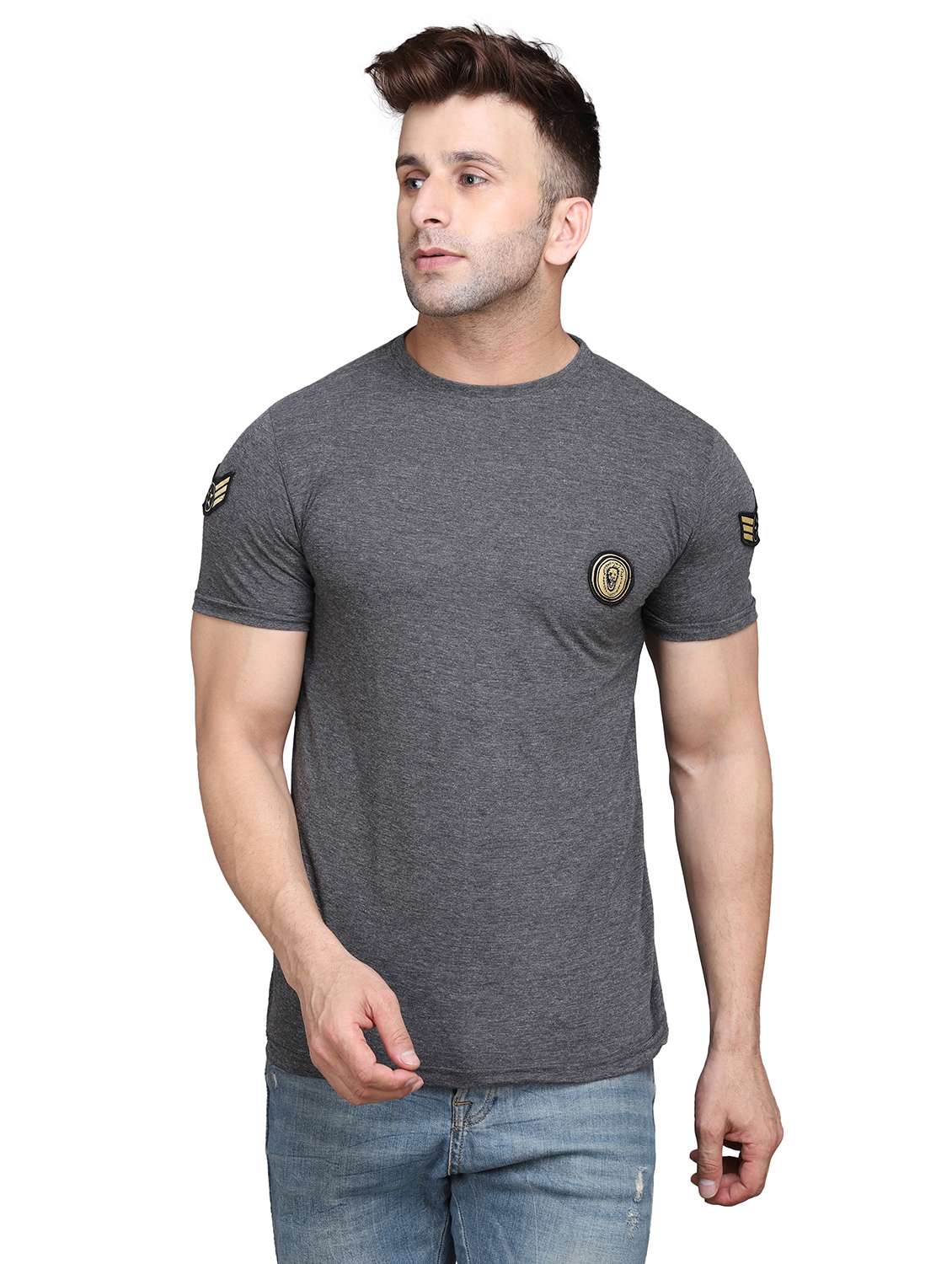 men cotton blend regular t-shirt