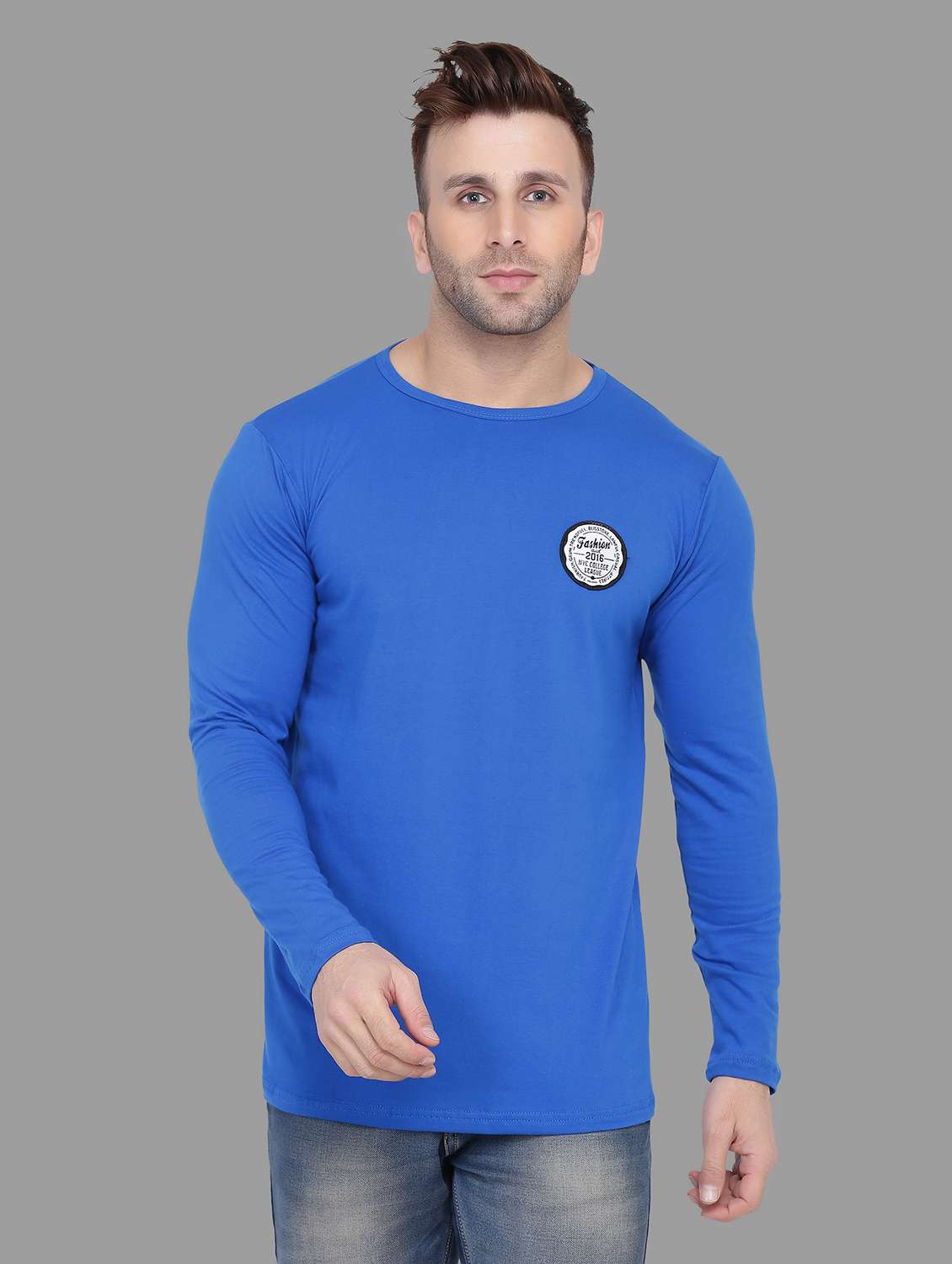 men round neck cotton t-shirt