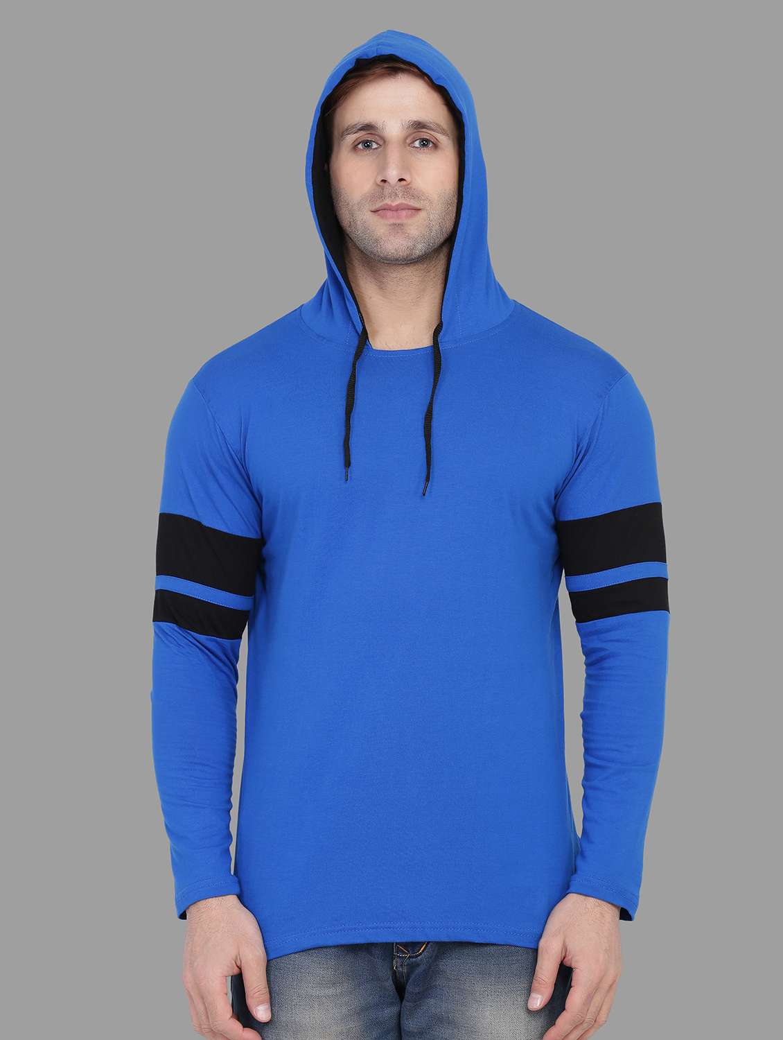 hood neck color block regular t-shirt