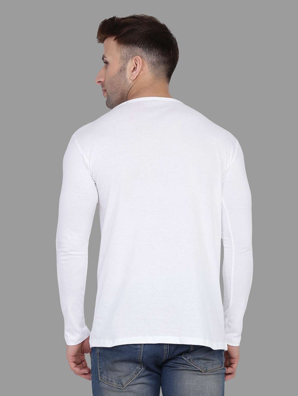Men Round Neck Cotton T-shirt - 19915540 -  Standard Image - 2