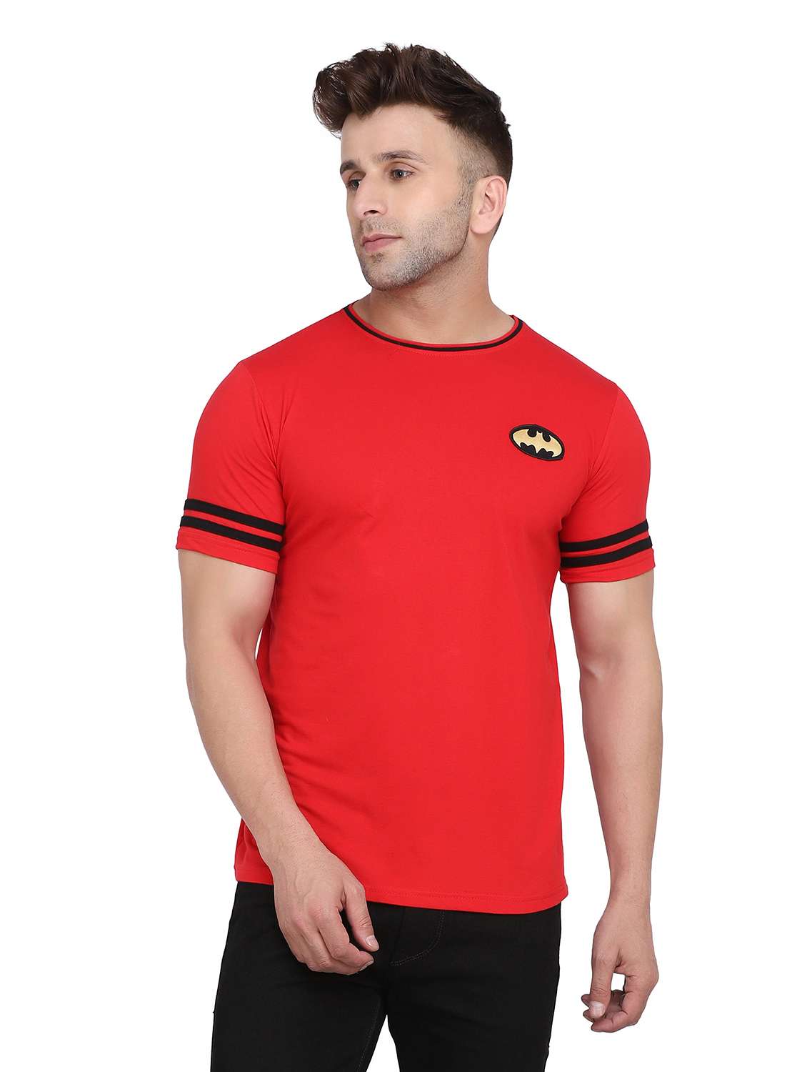 men taped short sleeve t-shirt