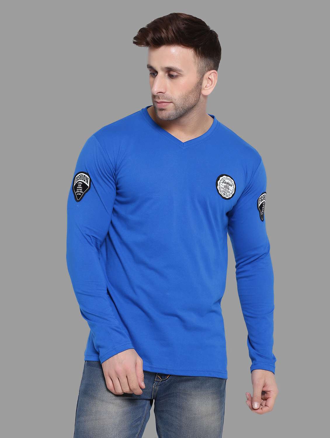 men v neck cotton t-shirt