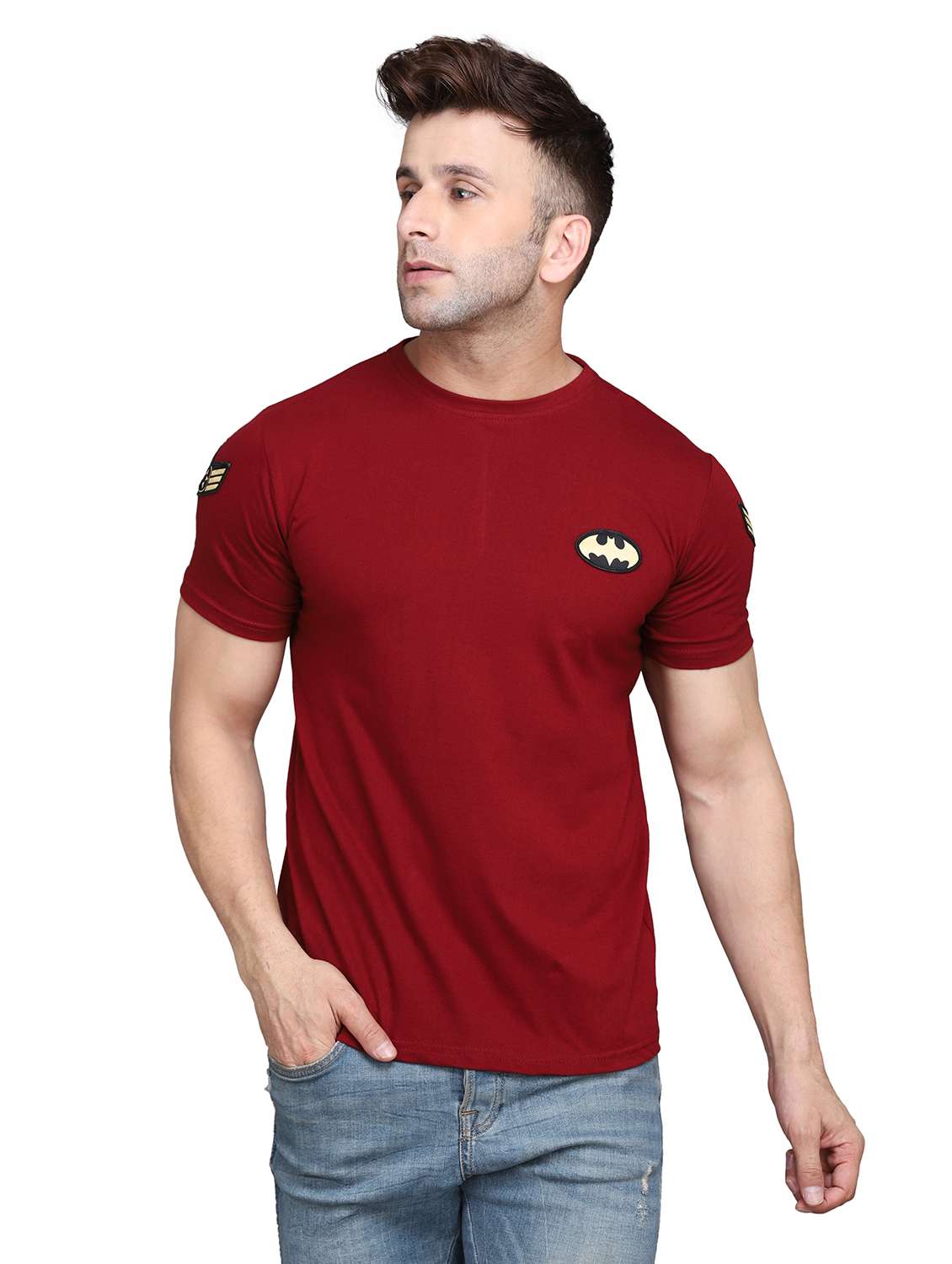 men white solid slim fit short sleeve t-shirt