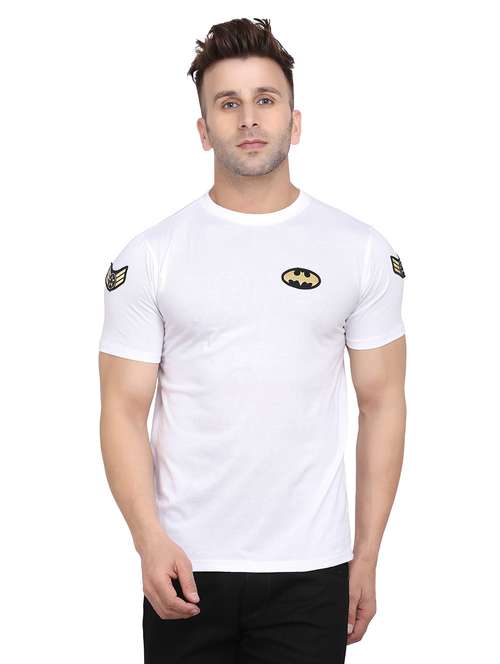 men white solid slim fit short sleeve t-shirt - 19915632 - Standard Image - 0