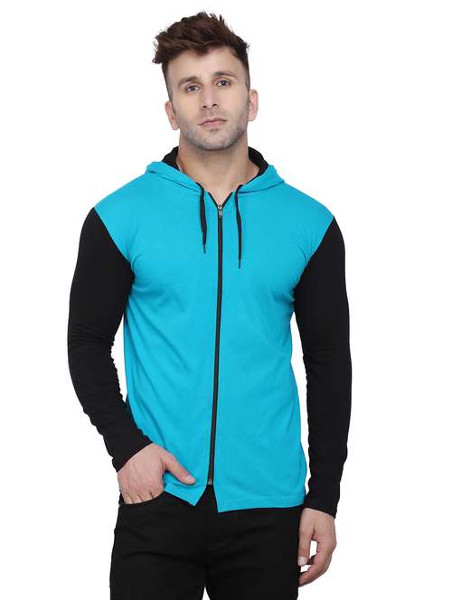 hood neck color block regular t-shirt - 19915635 -  Standard Image - 0