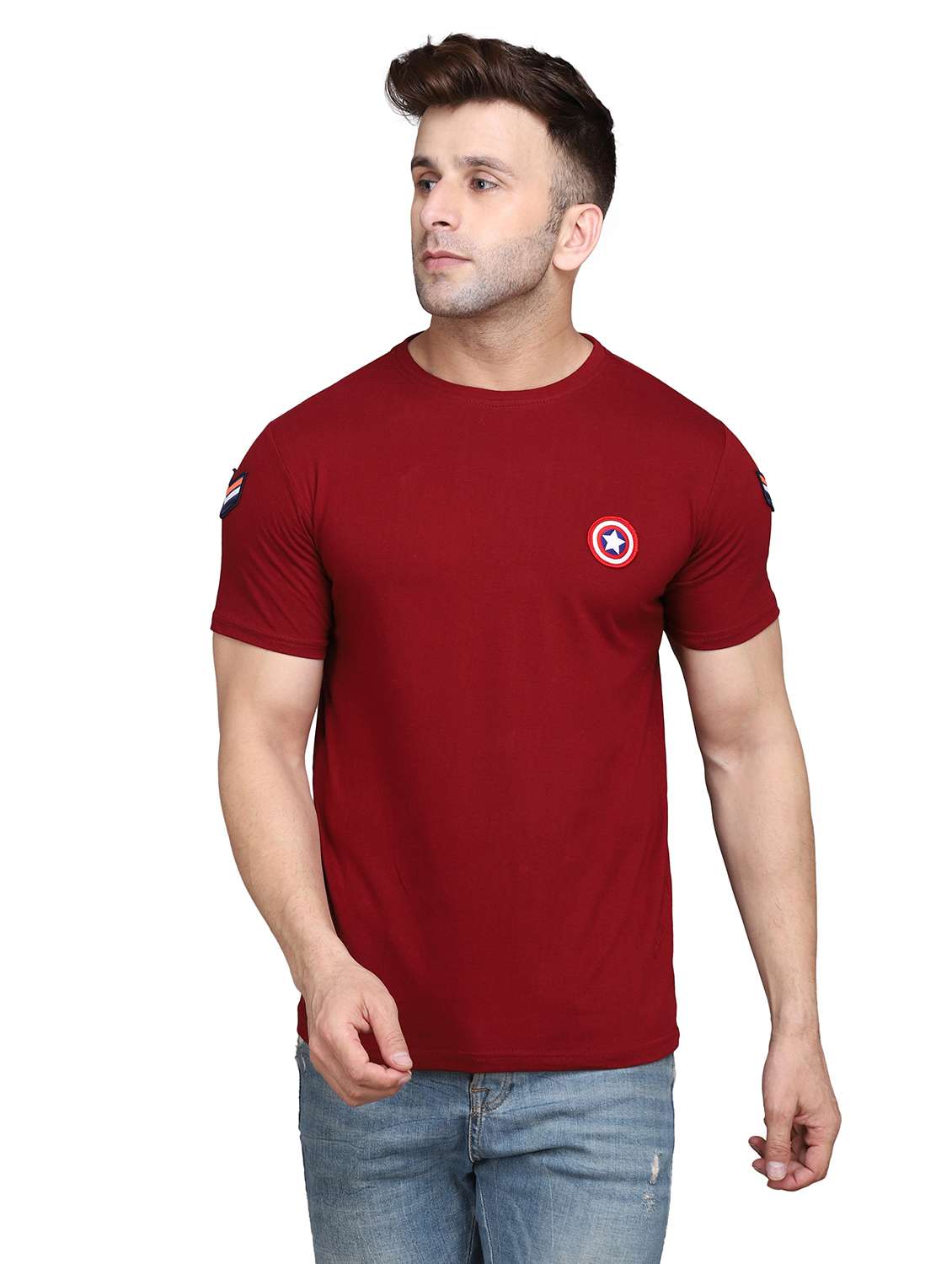men round neck cotton t-shirt